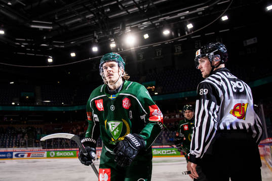 Joakim Nygård of Färjestad celebrates