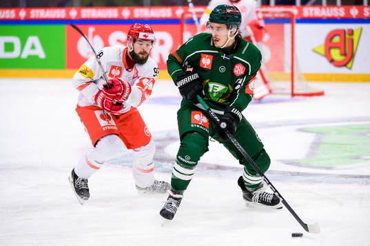 Radovan Pavlik of Mountfield and Joakim Nygård of