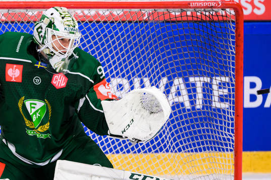 goaltender Matthew Tomkins  of Färjestad