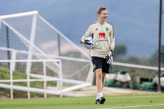 Goalkeeper coach Maths Elfvendal of the Swedish national