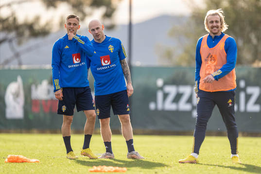Jesper Karlsson, Magnus Eriksson and Emil Forsberg of the