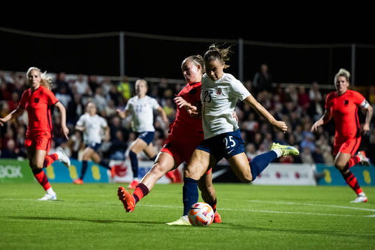 Emilie Haavi of Norway and Maya Le Tissier of England