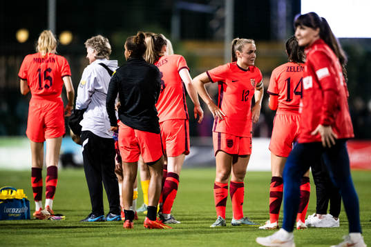 Georgia Stanway of England looks dejected