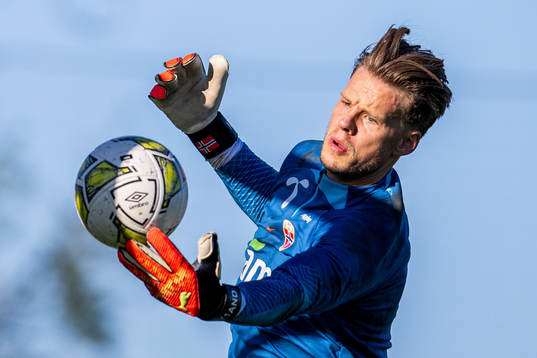 Goalkeeper Ørjan Håskjold Nyland of the Norwegian
