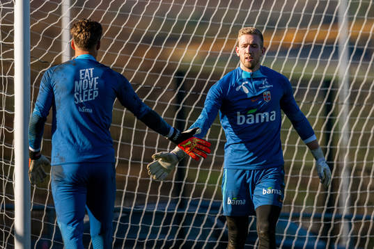 Goalkeeper Ørjan Håskjold Nyland and goalkeeper Egil