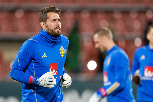 Goalkeeper Kristoffer Nordfeldt of Sweden