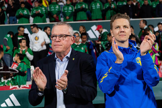 Head coach Janne Andersson and Goalkeeper coach Maths