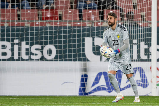 Goalkeeper Kristoffer Nordfeldt of Sweden
