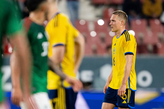 Ludwig Augustinsson of Sweden looks dejected