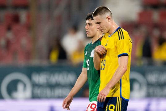 Mattias Svanberg of Sweden looks dejected