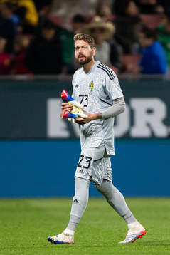 Goalkeeper Kristoffer Nordfeldt of Sweden looks dejected