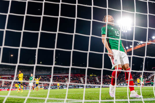 Hector Moreno of Mexico looks dejected