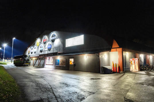 Exteriör vy av Plivit Arena