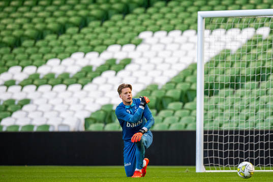 Goalkeeper Ørjan Håskjold Nyland of the Norwegian