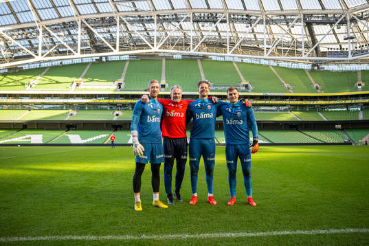 Goalkeeper Egil Selvik, goalkeeper coach Frode Grodås,