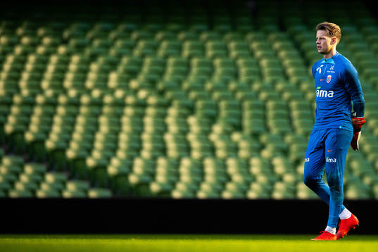 Goalkeeper Ørjan Håskjold Nyland of the Norwegian
