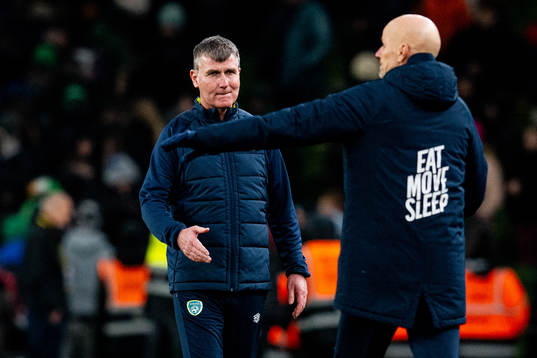 Stephen Kenny, head coach of Ireland, and Ståle Solbakken,