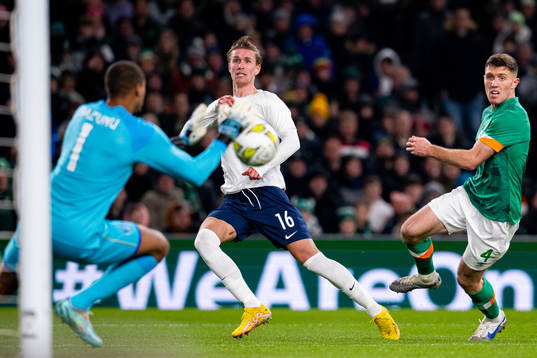 Ola Solbakken of Norway and Dara O'Shea of Ireland