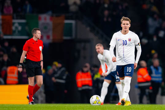 Martin Ødegaard of Norway looks dejected