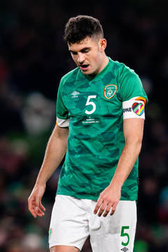 John Egan of Ireland looks dejected