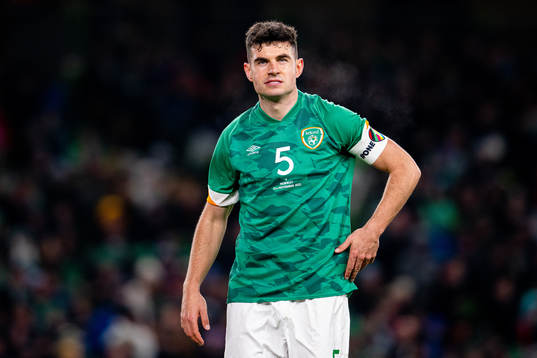 John Egan of Ireland looks dejected
