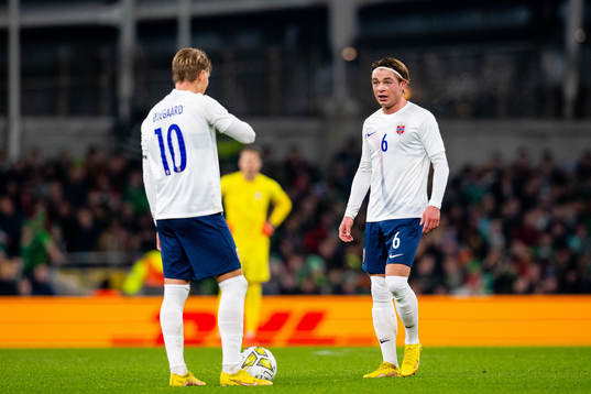 Martin Ødegaard and Patrick Berg of Norway