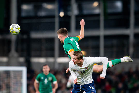 Ola Solbakken of Norway and Dara O'Shea of Ireland
