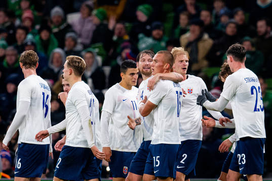 Leo Skiri Østigård of Norway celebrates with Stefan