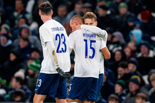 Leo Skiri Østigård of Norway celebrates with Martin