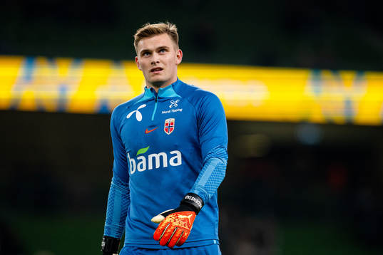 Goalkeeper Mads Hedenstad Christiansen of Norway