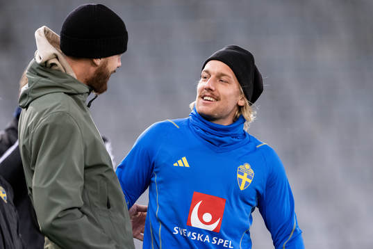 Pontus Jansson and Emil Forsberg of the Swedish national
