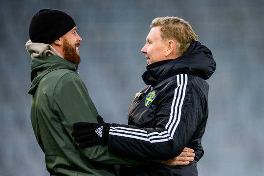 Former player Pontus Jansson and assistant coach Peter