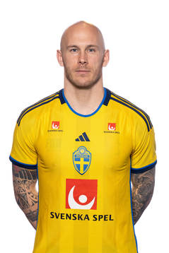 Magnus Eriksson of the Swedish national football team poses