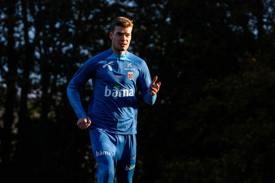 Alexander Sørloth of the Norwegian national football team
