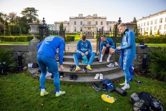Alexander Sørloth, Marius Lode and Ola Brynhildsen of the