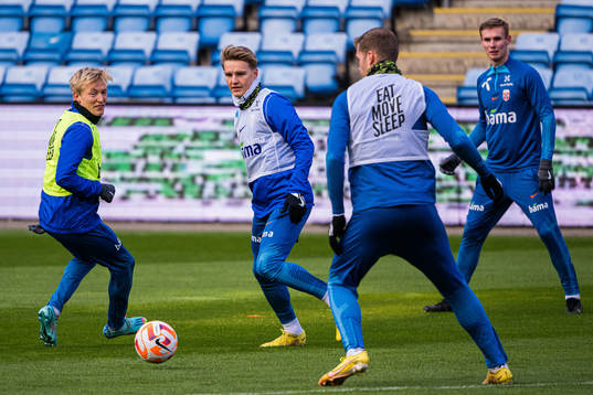 Birger Meling and Martin Ødegaard of the Norwegian