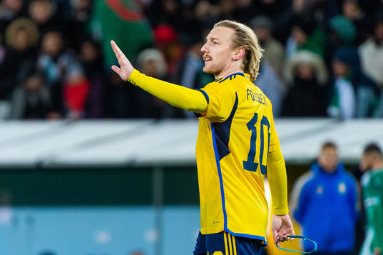 Emil Forsberg of Sweden celebrates