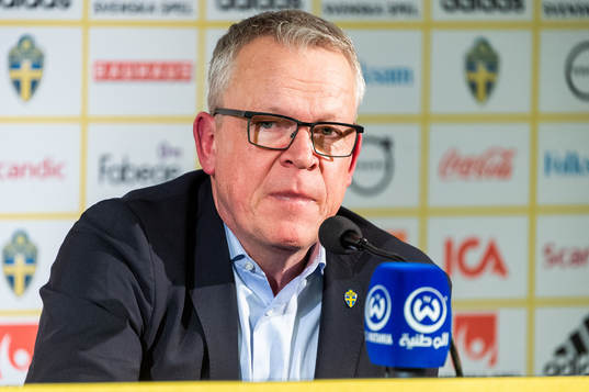 Head coach Janne Andersson of Sweden at the press conference