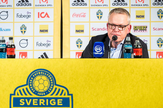 Head coach Janne Andersson of Sweden at the press conference