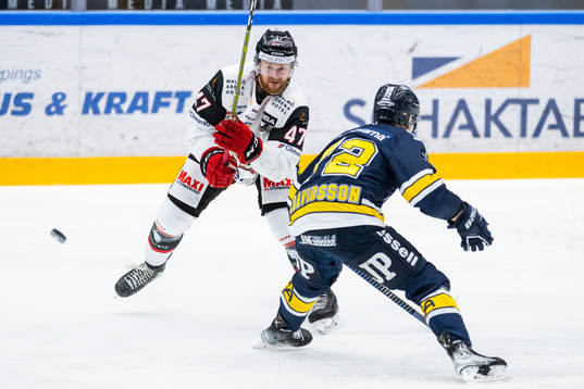 Malmö Redhawks Joakim Ryan och HV71s Jonathan Davidsson