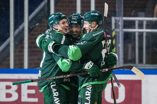 Färjestads Joakim Nygård, Remi Elie jublar med målsktten