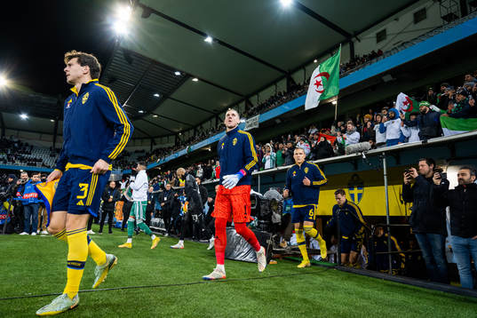 Victor Nilsson Lindelöf, goalkeeper Robin Olsen and Ludwig