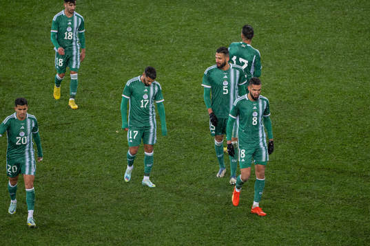 Said Benrahma, Ahmed Touba and Nabil Bentaleb of Algeria