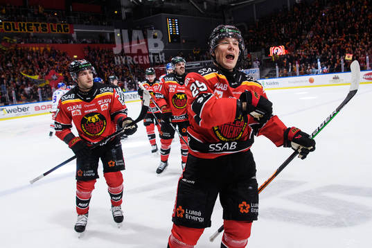 Luleås Erik Gustafsson jublar