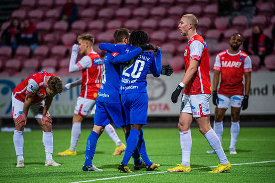 Franklin Daddys Boy Nyenetue of Sandefjord celebrates
