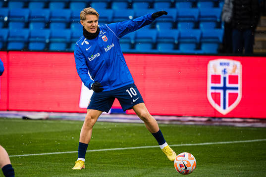 Martin Ødegaard of Norway warms up