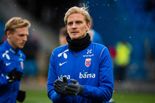 Morten Thorsby of Norway warms up