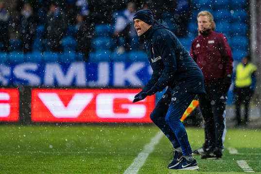 Ståle Solbakken, head coach of Norway, reacts