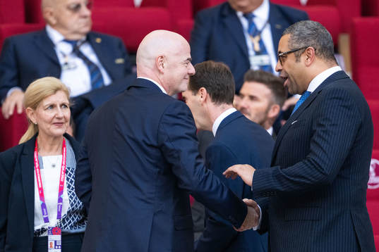 Gianni Infantino, president of Fifa in the stands