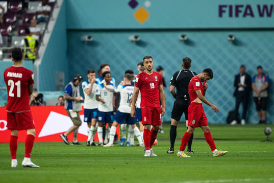 Majid Hosseini and Mehdi Taremi of Iran looks dejected